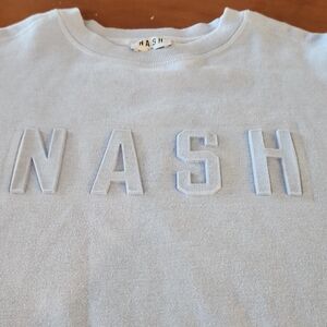 Nash Collection Light Blue embossed crewneck sweatshirt Size L/XL
